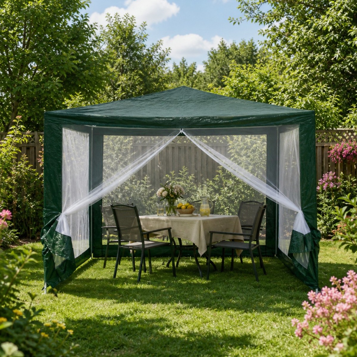Садовая беседка-павильон Gazebo Tente 2.5 х 3 х 3 м складной шатер с москитной сеткой для сада, дачи