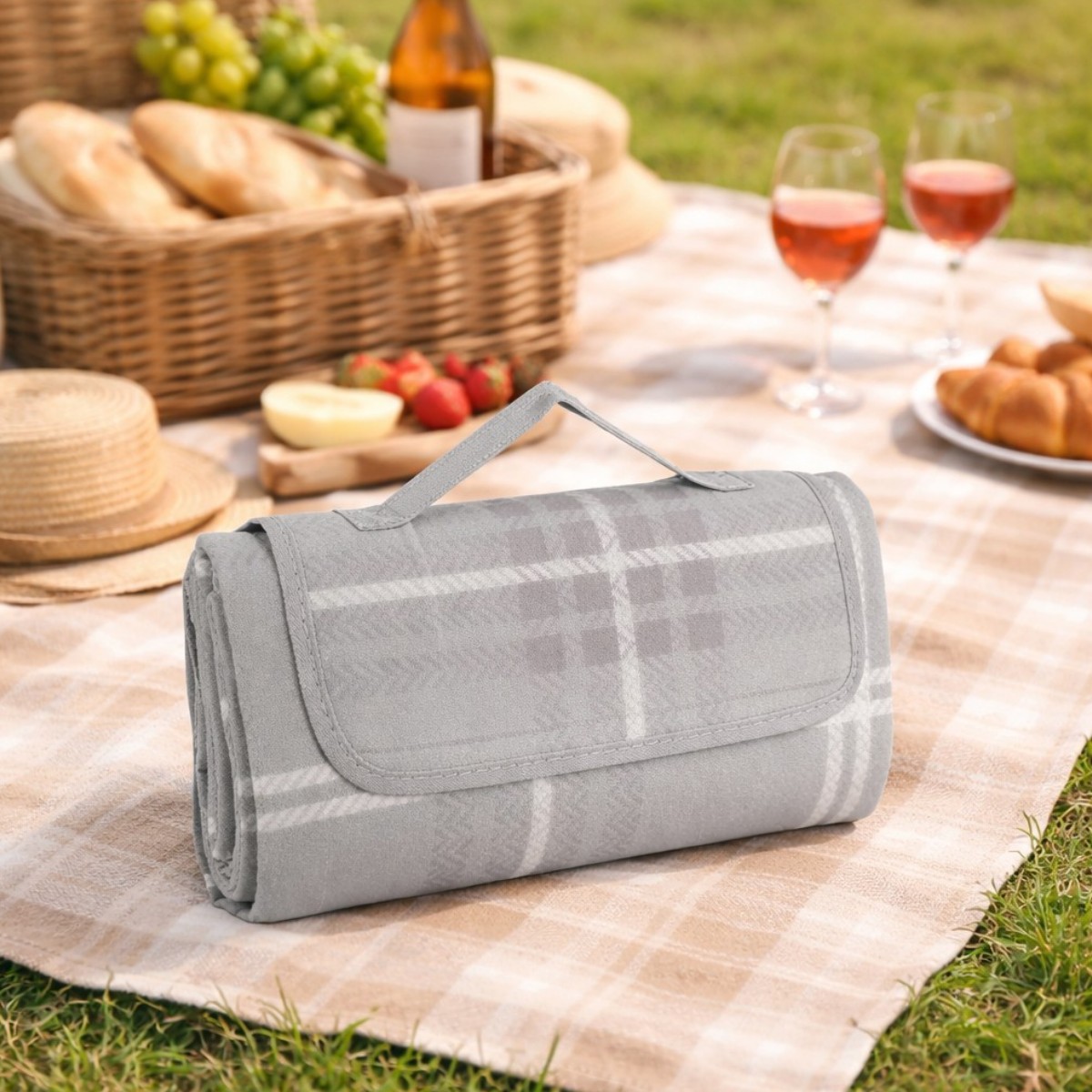 Коврик для пикника Picnic Mat флисовый водонепроницаемый 120 х 135 см (R42069-S)