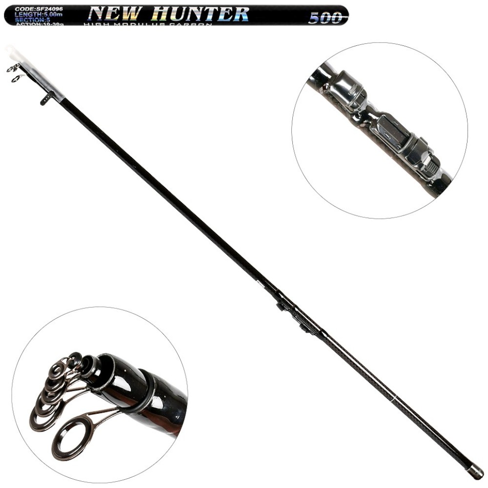 Вудилище болонське карбонове з кільцями Sams Fish New hunter 5 м 10-30 г 5 к (SF24096)