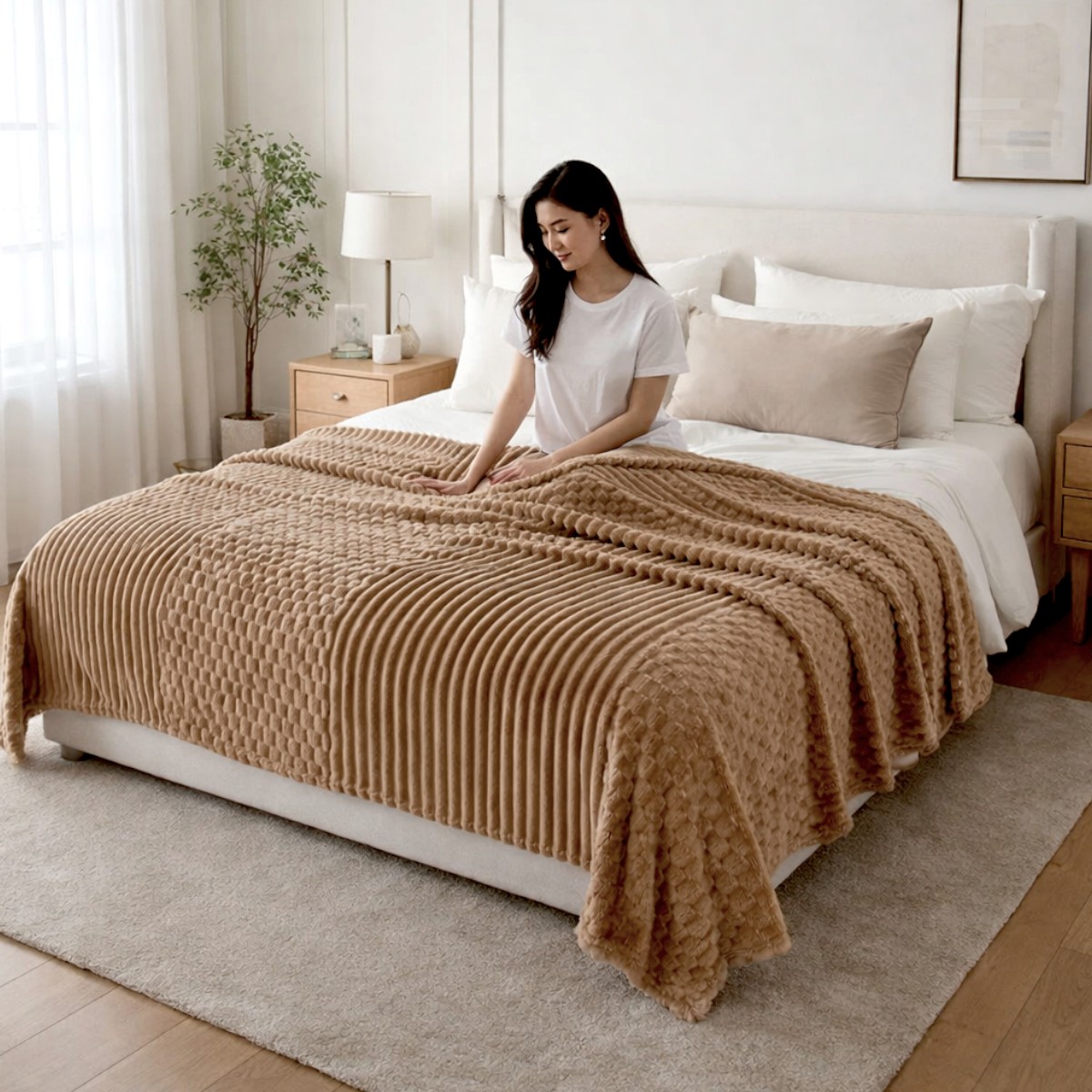 Плед двуспальный KOLOCO "Шарпей Comfort 3D" 180 х 200 см (43231) Коричневый