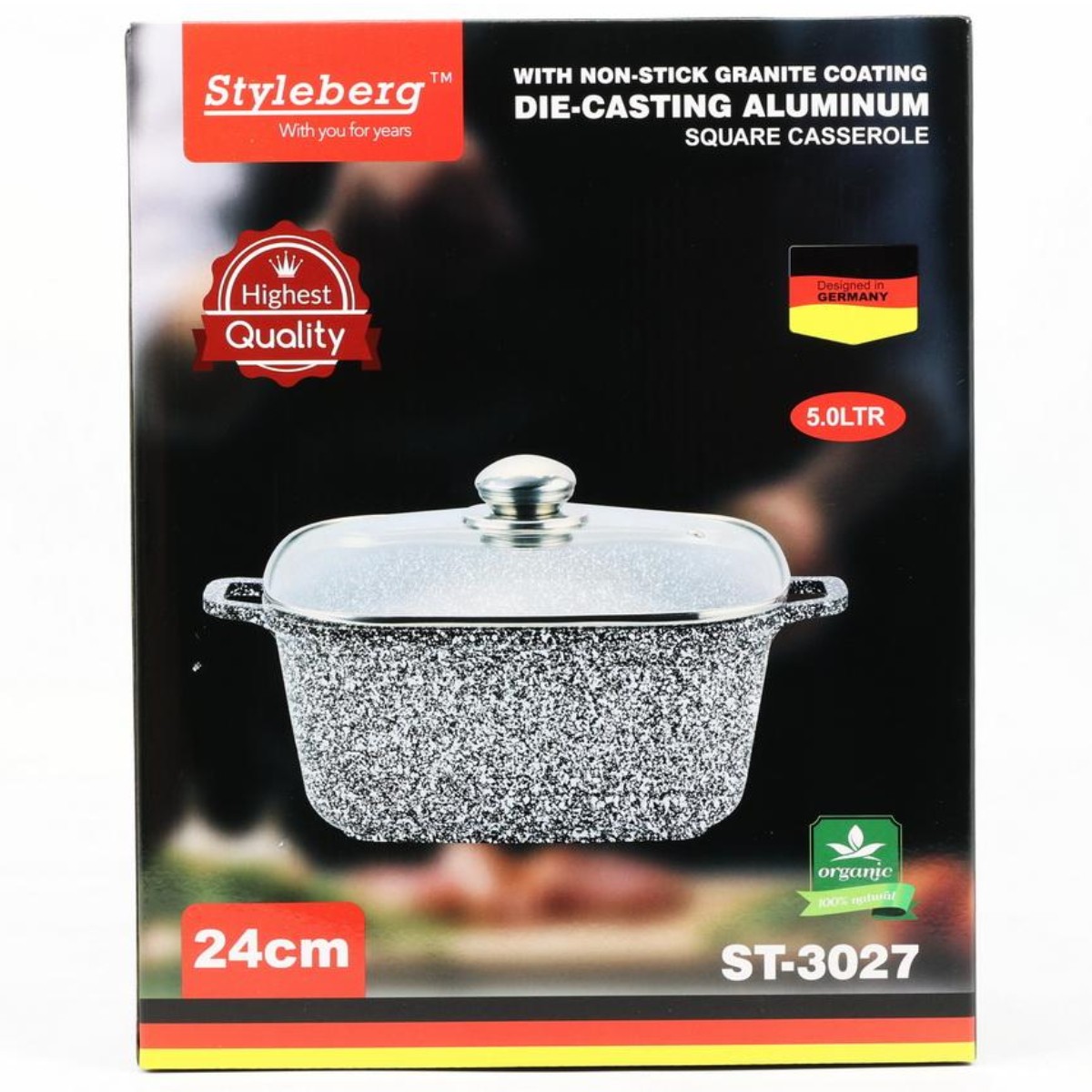 Каструля Styleberg 5 л (ST-3027) Квадратна Гранітне покриття
