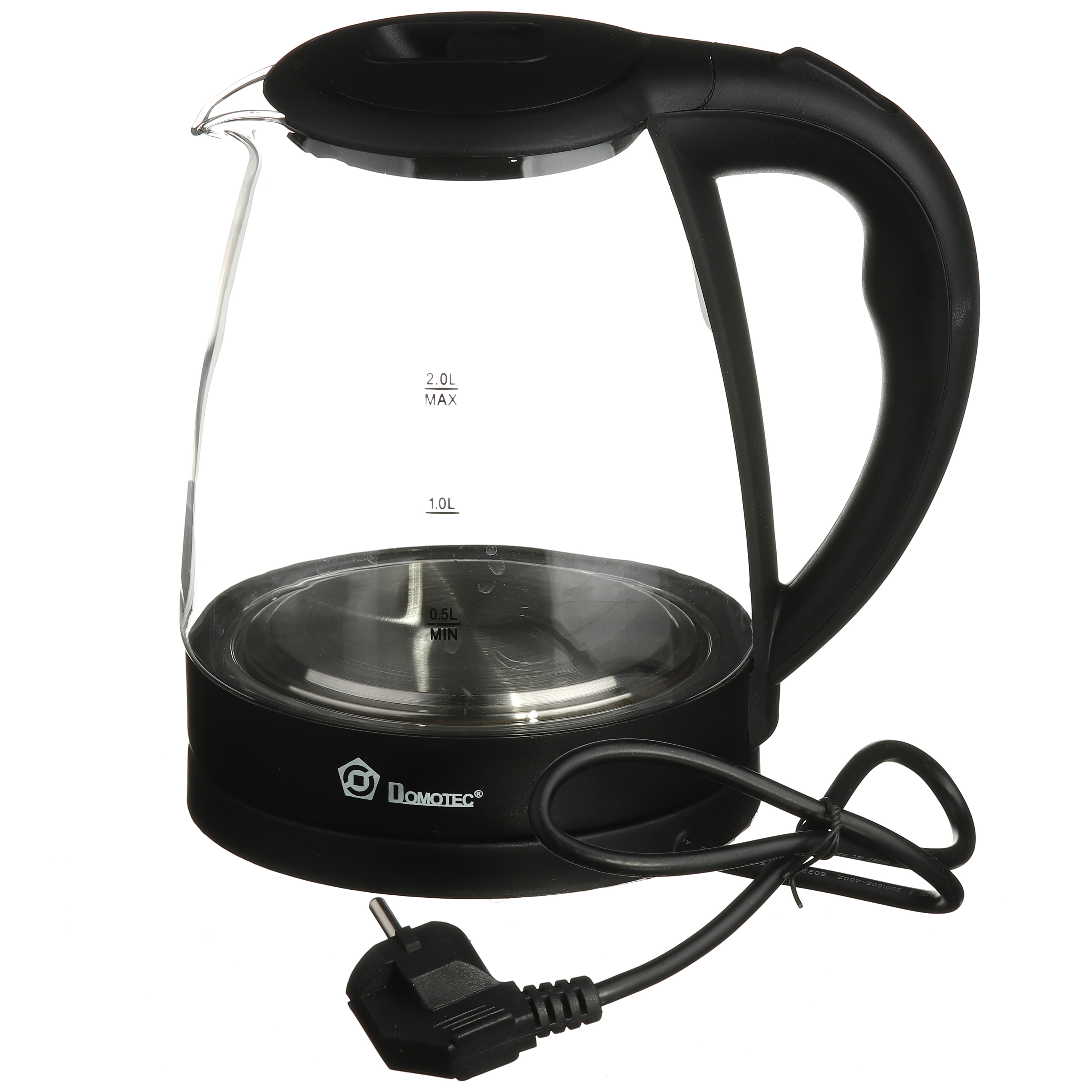 Электрочайник стекло Domotec 2.2 л (MS-8210) Black
