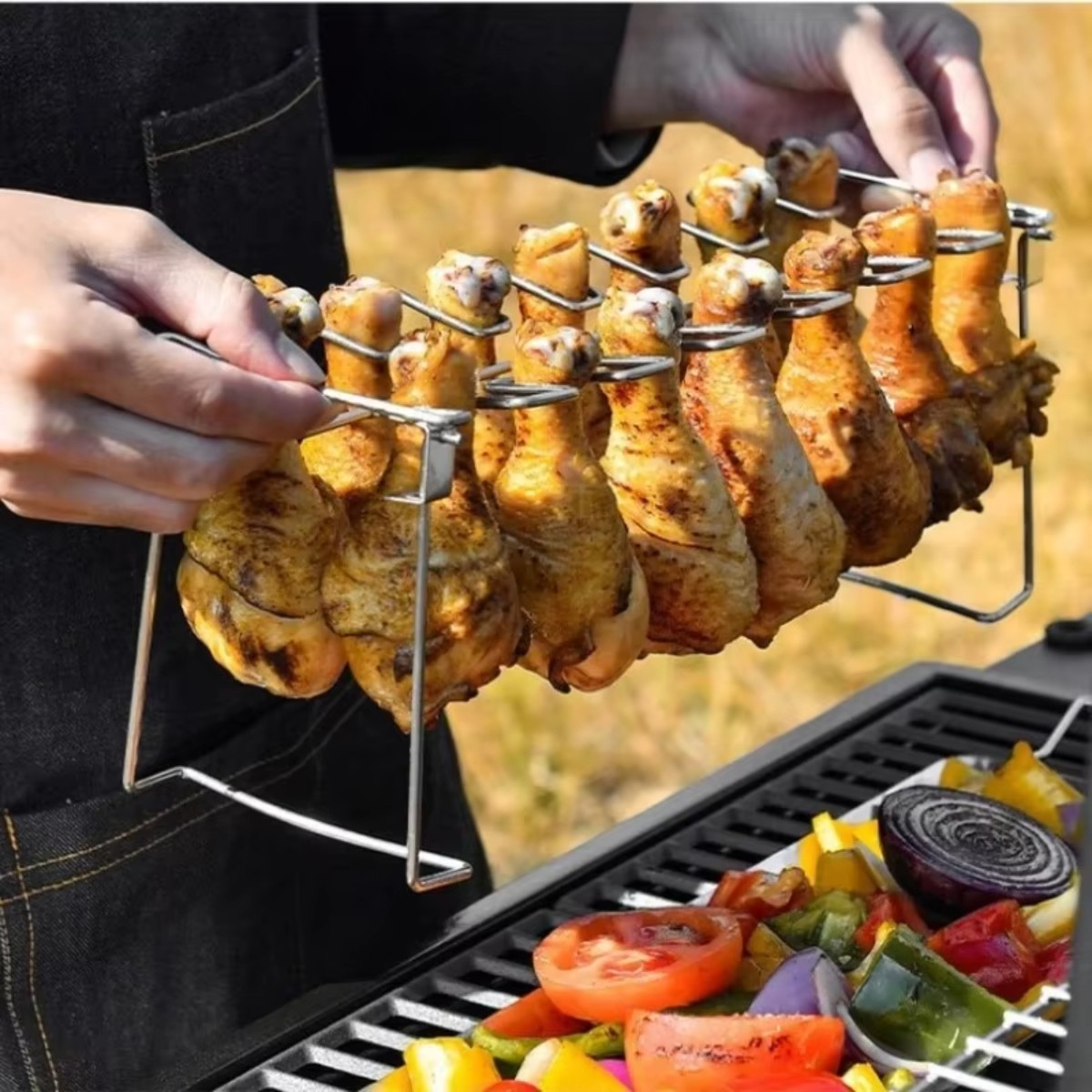 Подставка для приговления куриных ножек для гриля, барбекю, духовки A-PLUS 55 х 45 х 28 см (0982)