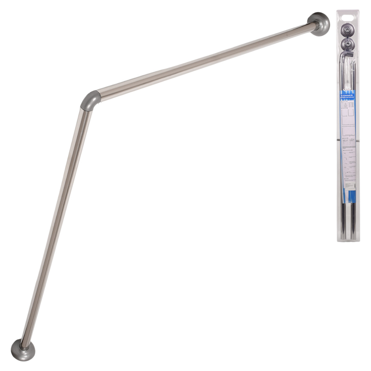 Карниз для ванной CORNER SHOWER CURTAIN ROD угловой 80 х 80 см (R35994) Хром