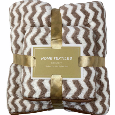 Набор полотенец HOME TEXTILES микрофибра 140 х 70 и 75 х 35 см (29164) Зигзаг (Коричневый)