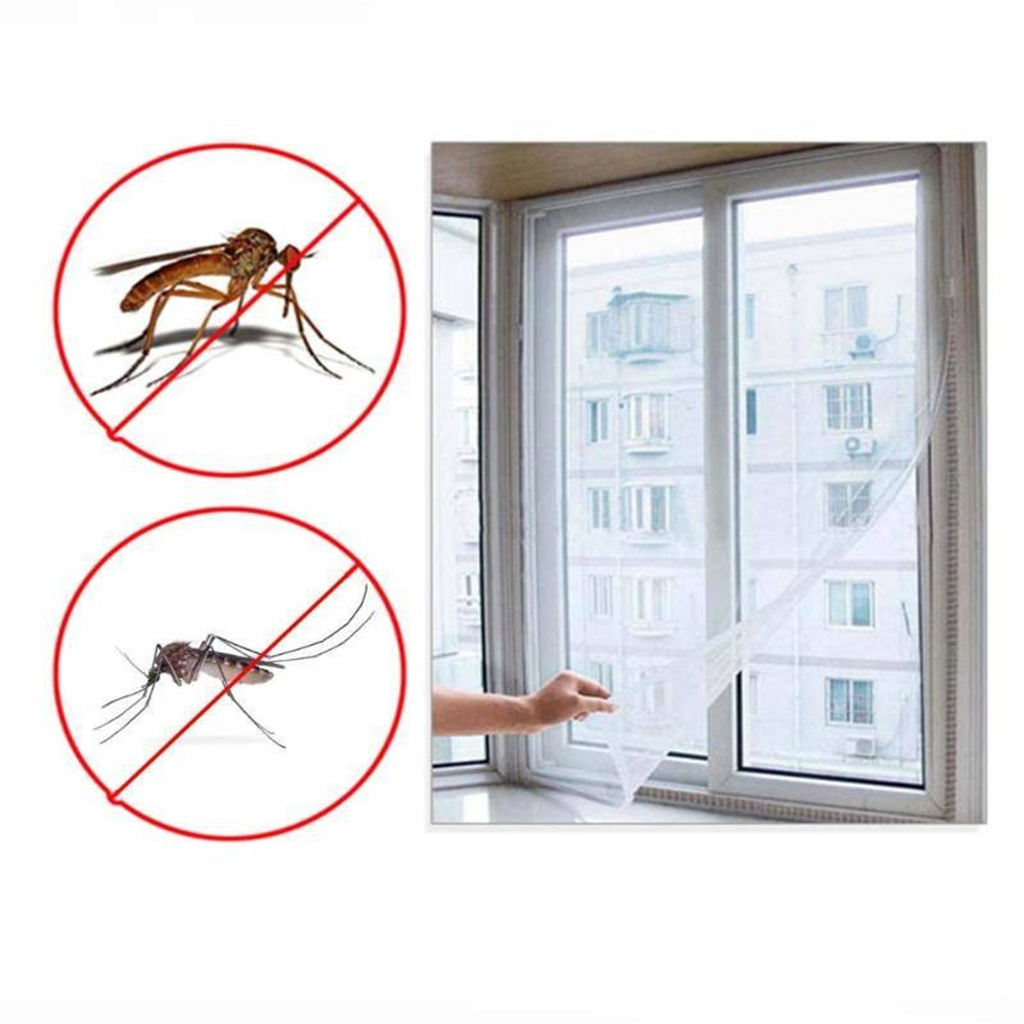 Москітна сітка на двері і вікна Mosquito Net 130 х 150 см з кріпильною стрічкою, що самоклеїться (81909)