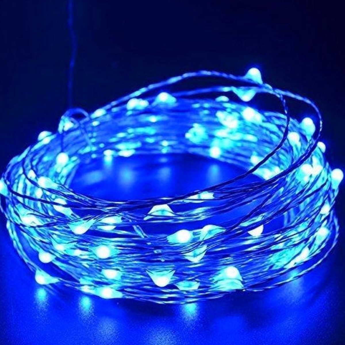 Гірлянда новорічна на батарейках Xmas "Крапля роси" 20 м (7293) Синя