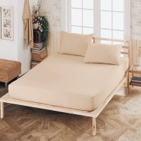 Простынь на резинке KOLOCO 180 х 200+25 см + 2 налочки 50 х 70 см (40916) Бежевый