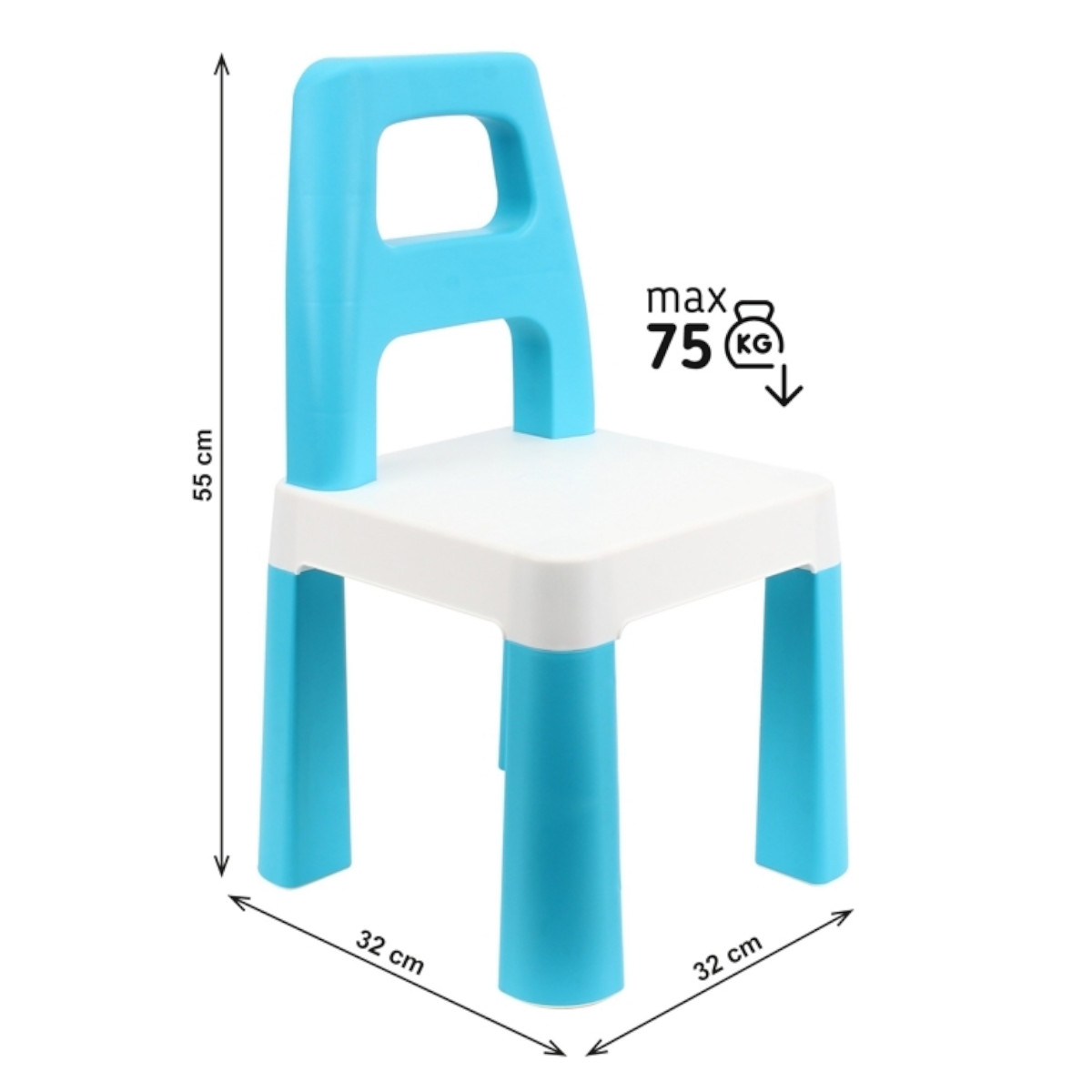 Детский стульчик пластиковый Technok Toys 32 х 32 х 55 см (9710) Светло-голубой