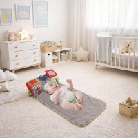 Детский игровой коврик Baby Carpet 75 х 42 см мягкий валик с игровыми элементами (023-78 A)