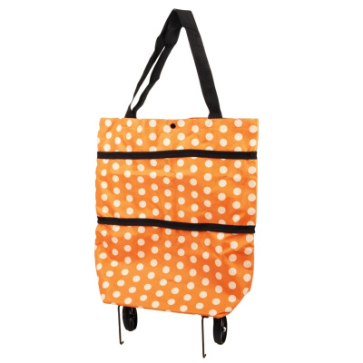 Сумка хозяйственная на колесах Shopping Bag (4539 SH) (Оранжевый в горошек)