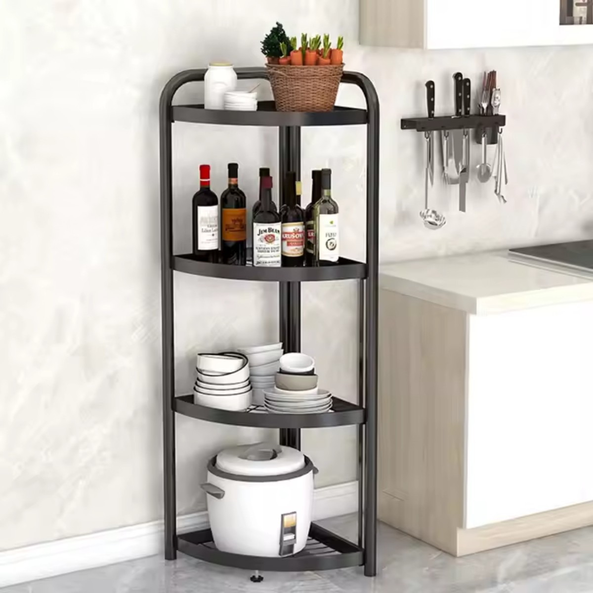 Складная полка стелаж угловая Storage Rack 4 яруса 51 х 35 х 120 см (M50285)
