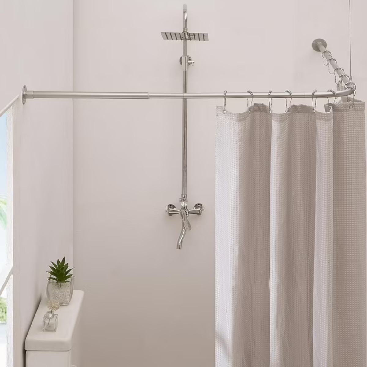 Карниз для ванной CORNER SHOWER CURTAIN ROD угловой 80 х 80 см (R35994) Хром