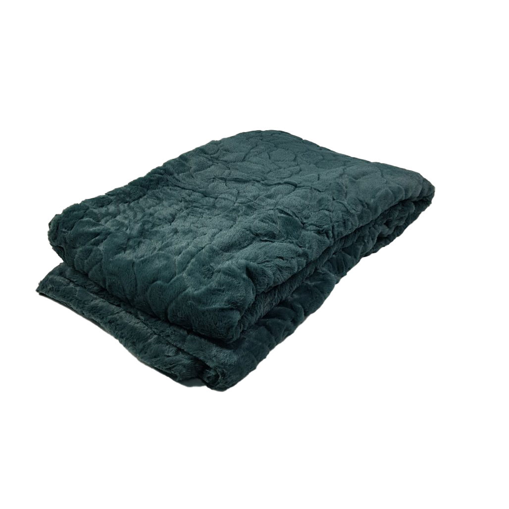 Плед покривало шиншилу HOME TEXTILES мікрофібра 220 х 240 (34644) Темно-зелений