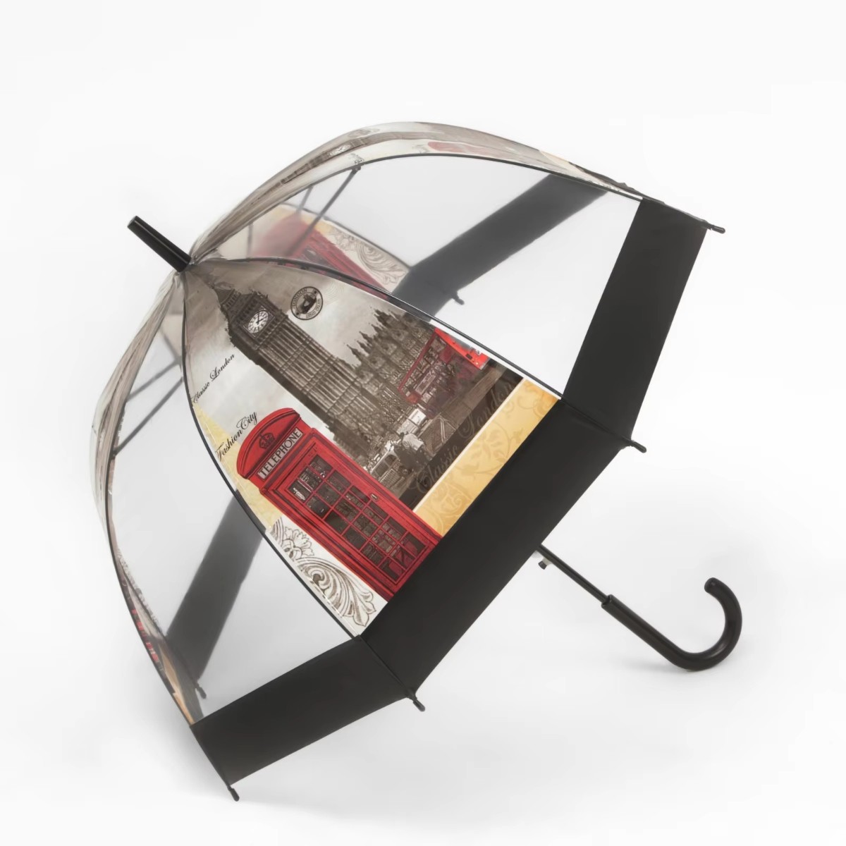 Зонт трость полуавтомат Umbrella Cane 120 см (T05753) ("Классический Лондон")