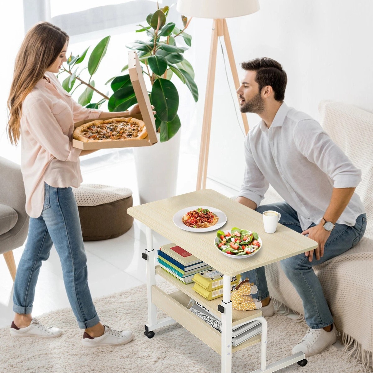Стол компьютерный на колесиках с регулировкой высоты Laptop Table 80 х 40 х 69-90 см (M50259M-BG)