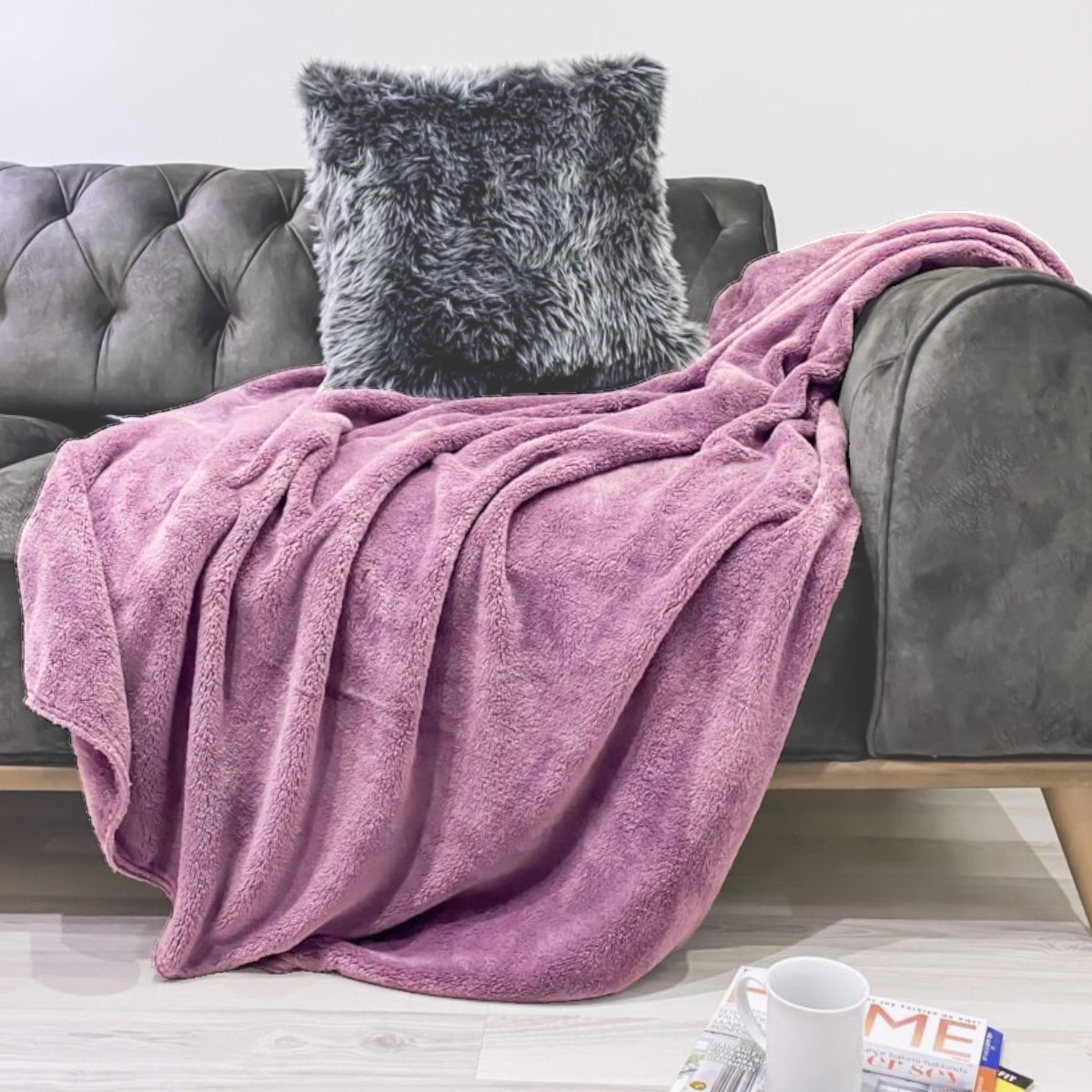 Плед Евро Colorful Home "Однотонный" 200 х 230 см (37305) Сиреневый