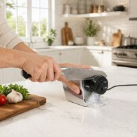 Точилка для ножей, ножниц, отверток электрическая Electric Knife Sharpener с контейнером для стружки