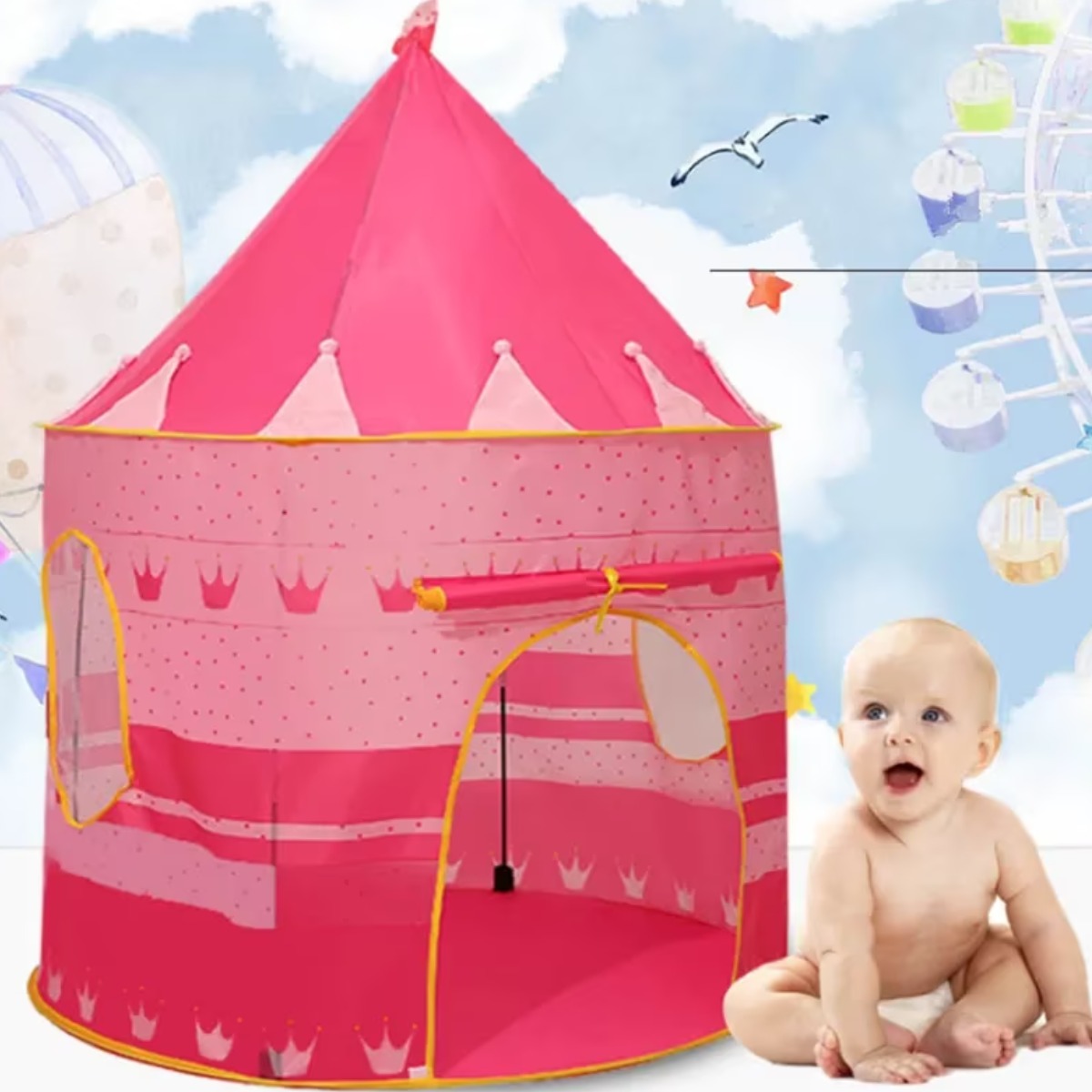 Детская игровая палатка Kid`s Tent "Замок принцессы" Розовая