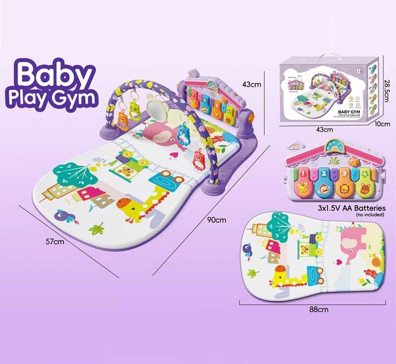 Розвиваючий килимок для дітей Baby Gym з дугою, піаніно та підвісками (8622)
