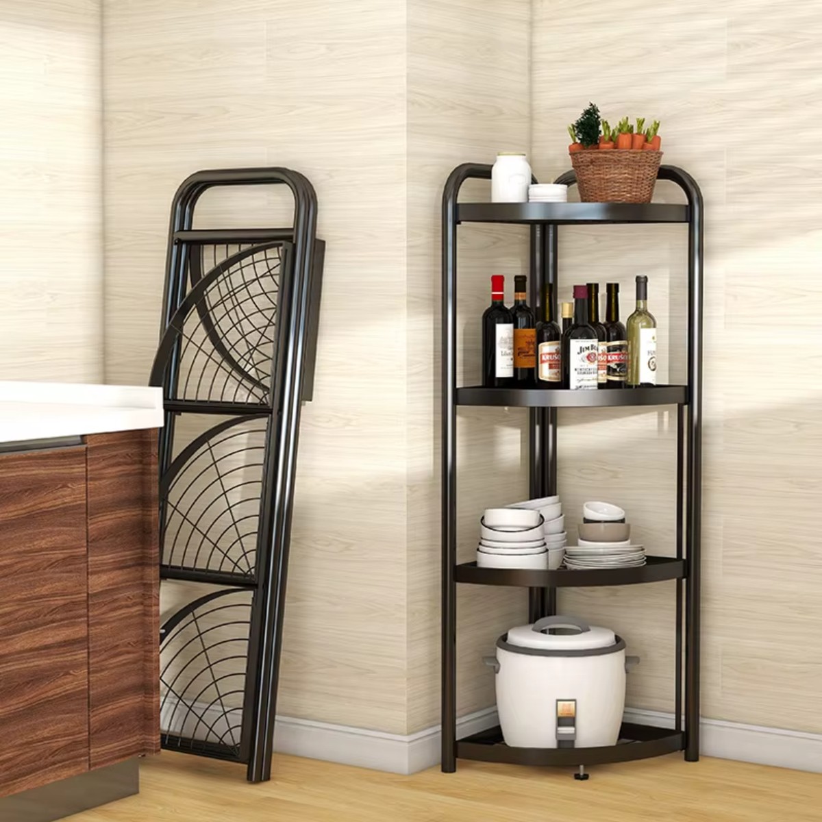Складная полка стелаж угловая Storage Rack 4 яруса 51 х 35 х 120 см (M50285)