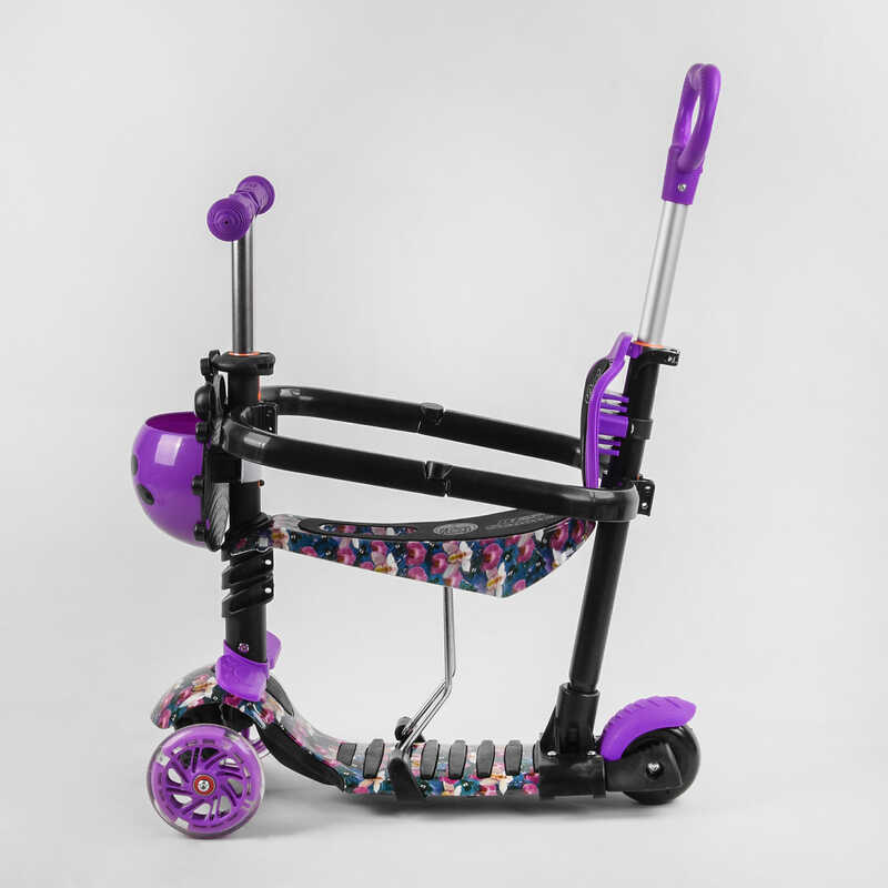 Самокат_5в1_S_7864_(1)_Best_Scooter_АБСТРАКЦИЯ_с_защитным_бампером_PU_колеса_ПОДСВЕТКА__КОЛЕС_в_коро