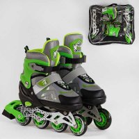 Ролики_65992-S_Best_Roller_размер_30-33_цвет_–_ЗЕЛЕНЫЙ_(6)_колёса_PU_ПЕРЕДНЕЕ_КОЛЕСО_СВЕТ_в_сумке_d_