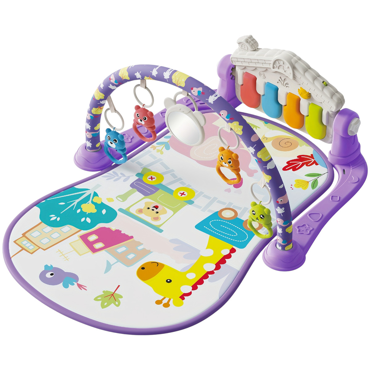 Розвиваючий килимок для дітей Baby Gym з дугою, піаніно та підвісками (8622)