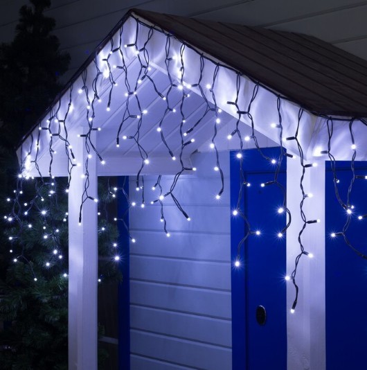 Гирлянда новогодняя уличная Xmas LED 100L 10м (7747) Белая 