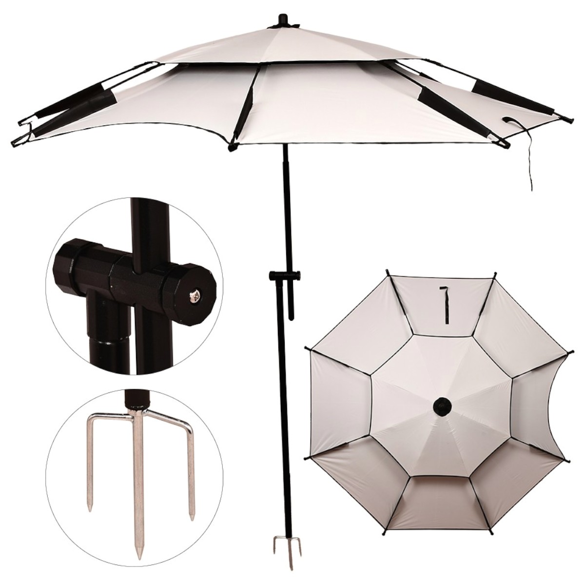 Зонт пляжный садовый рыбацкий антиветер с наклоном Outdoor Umbrella 2 м (MH-5470)