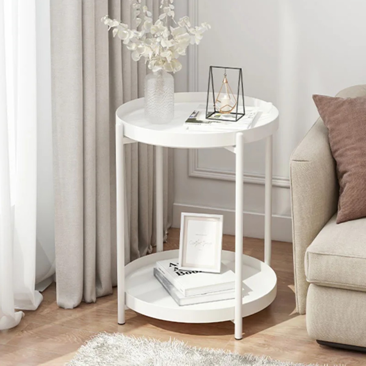 Стол журнальный Modern Home 2 яруса 42 х 42 х 52 см (M50279-W) Белый