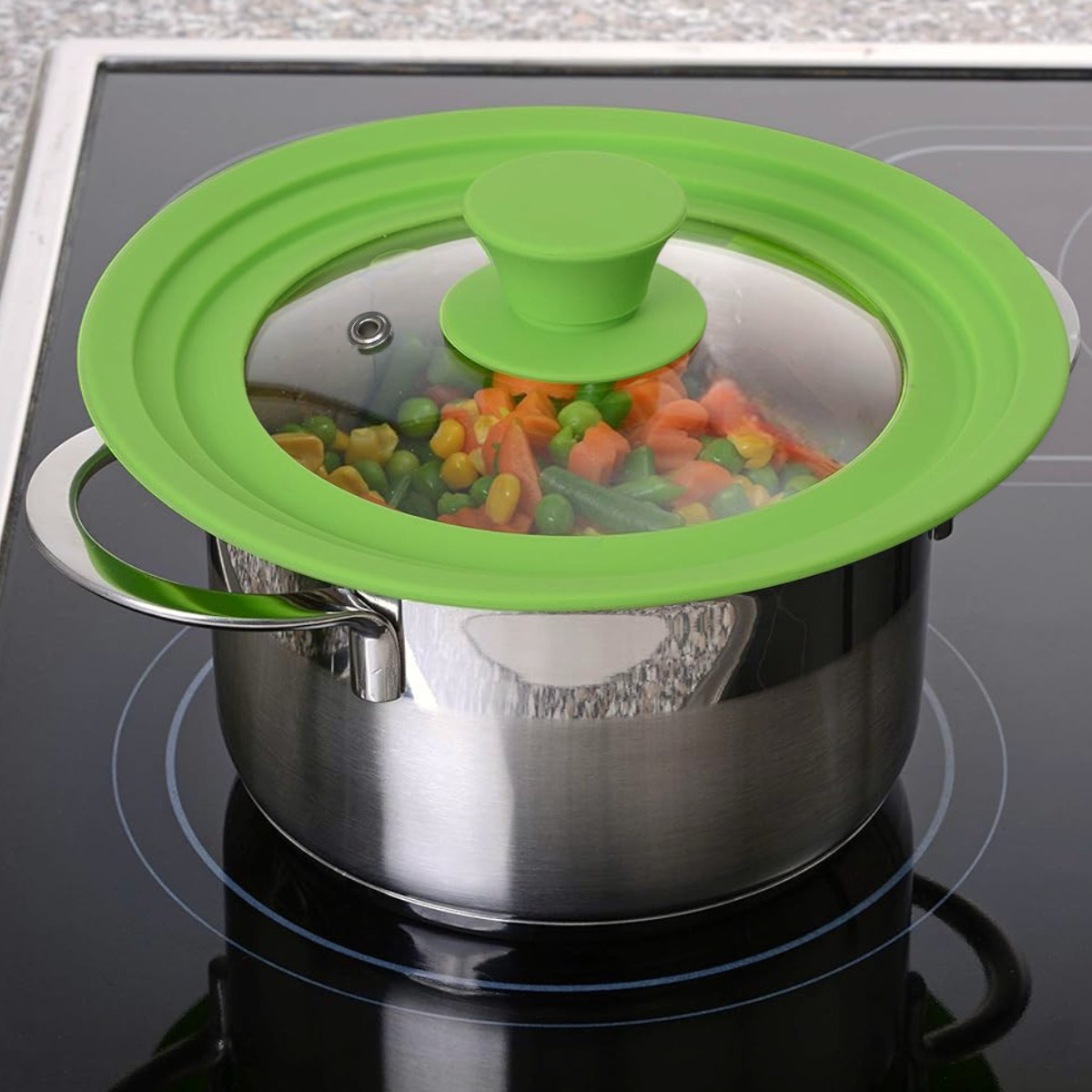 Крышка мультиразмерная Multi-Size Lid стеклянная с силиконовым ободком 26/28/30 см (R41271-28)