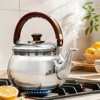 Чайник для плиты A-PLUS Tea Expert 2в1 встроенное сито для листового чая, 1.0 л из нержавеющей стали