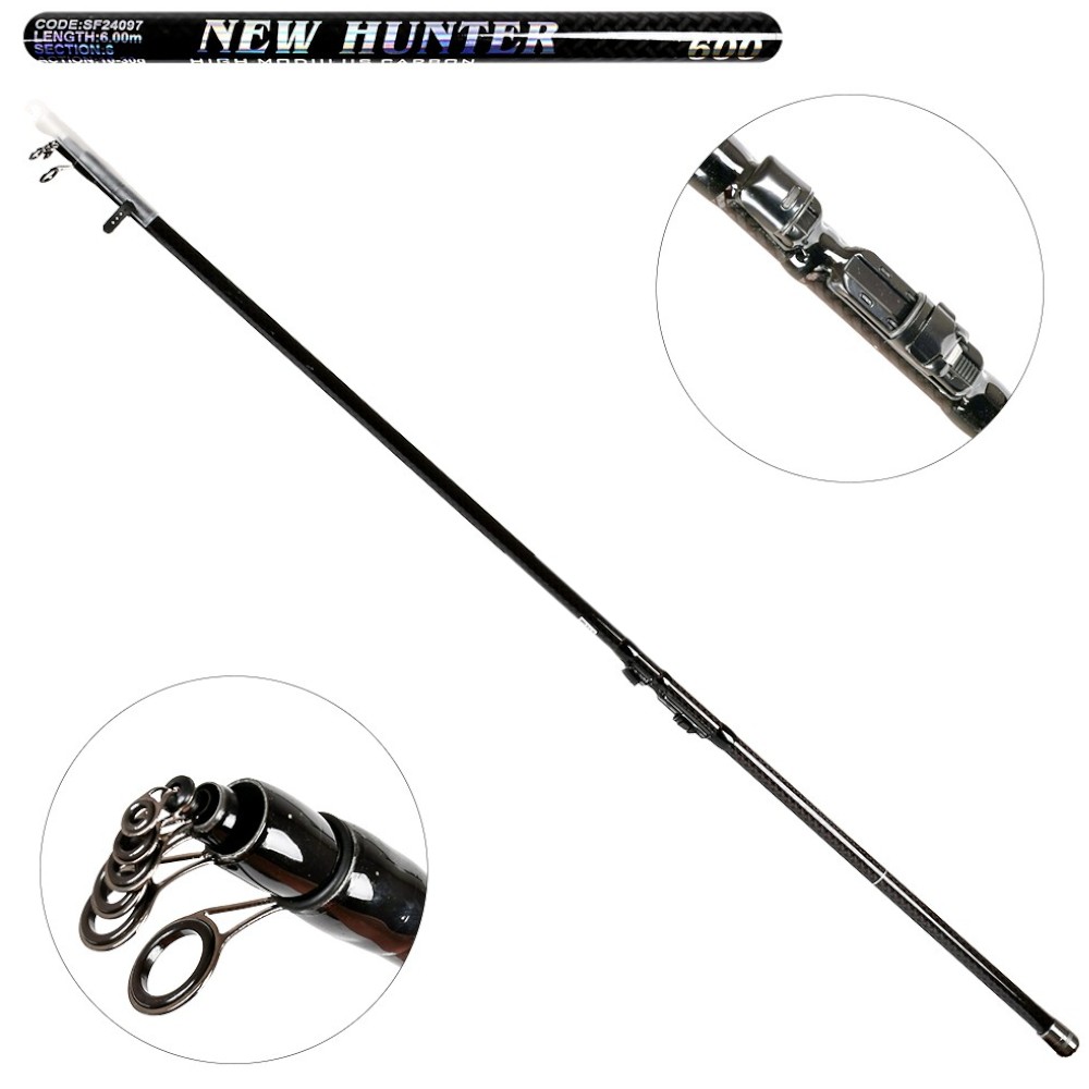 Вудилище болонське карбонове з кільцями Sams Fish New hunter 6 м 10-30 г 6 к (SF24097)