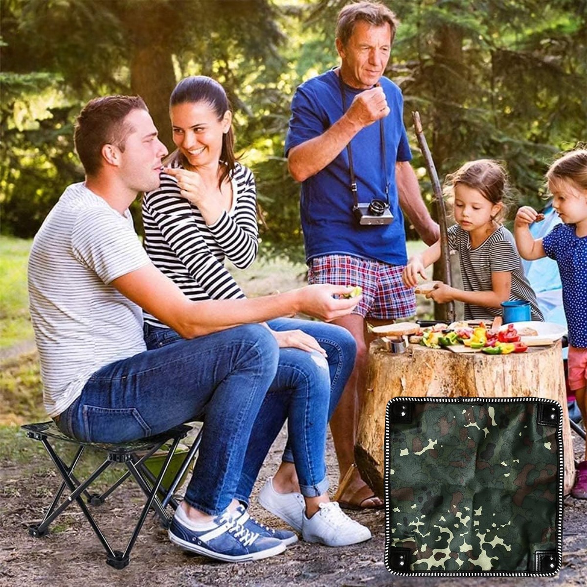 Розкладний табурет для риболовлі KITUA Camping 27 х 27 х 25 см (MH-3074)