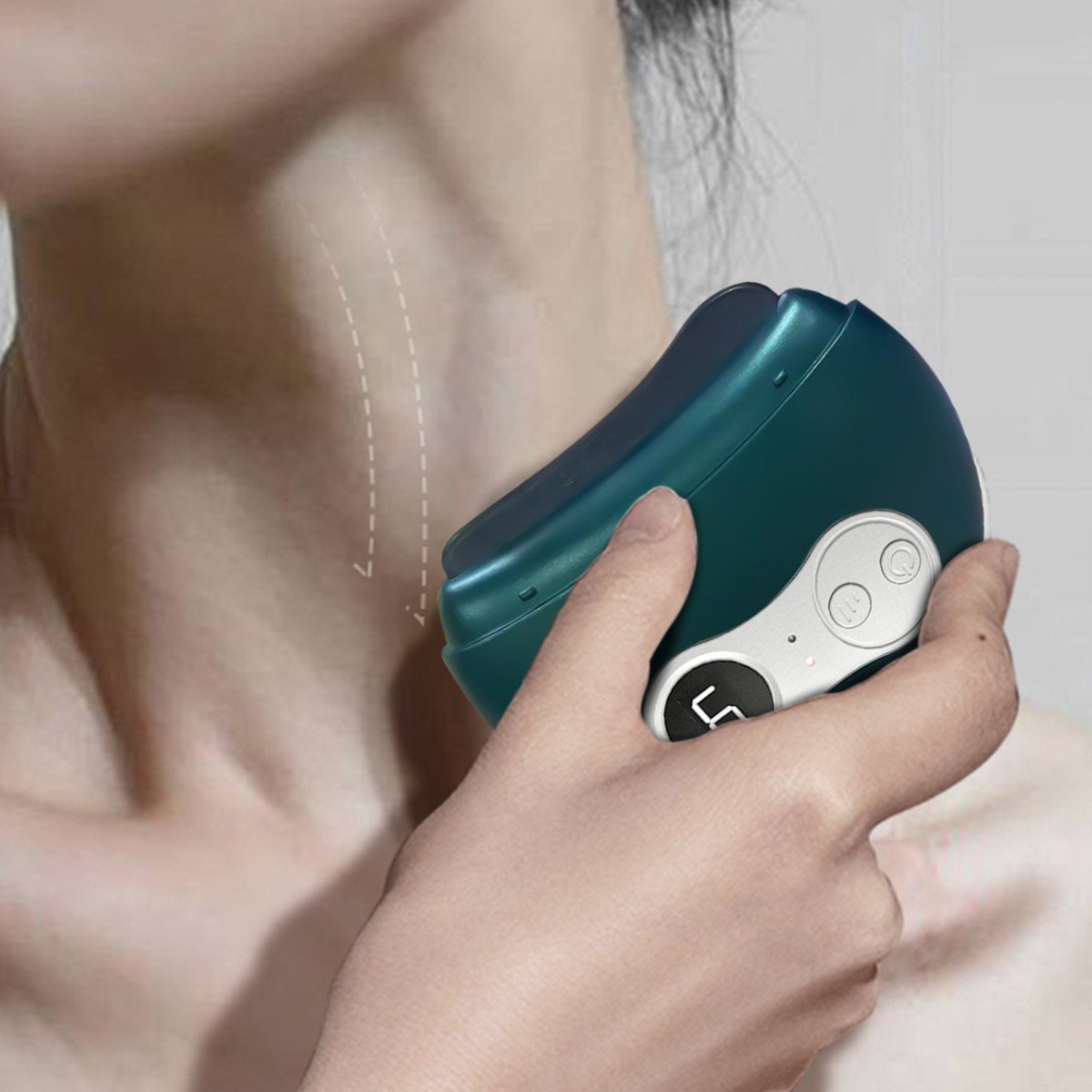 Массажер для лица и шеи со скребком Гуаша Mini Massager (R100163)