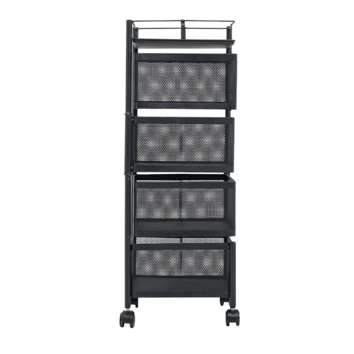 Етажерка на колесах Modern Home "Cube" 4 яруса 27 х 78 см (R100112-BL) Чорна