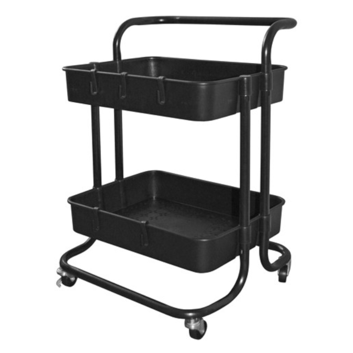Этажерка на колесах Modern Home "Comfort" 2 яруса 41 х 39 х 59 см (WW01356-BL) Черная