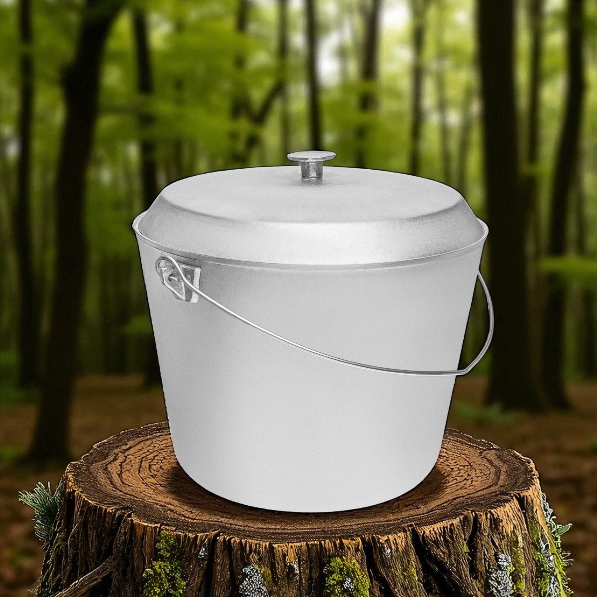 Казан походный рыбацкий алюминиевый Camping Cauldron 12 л с дужкой и крышкой (УК-К12.0)