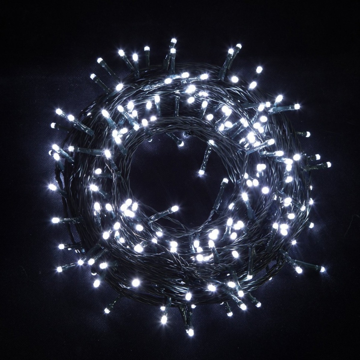 Гірлянда новорічна вулична Ledlight 10 м чорний провід (RD7094) Біла