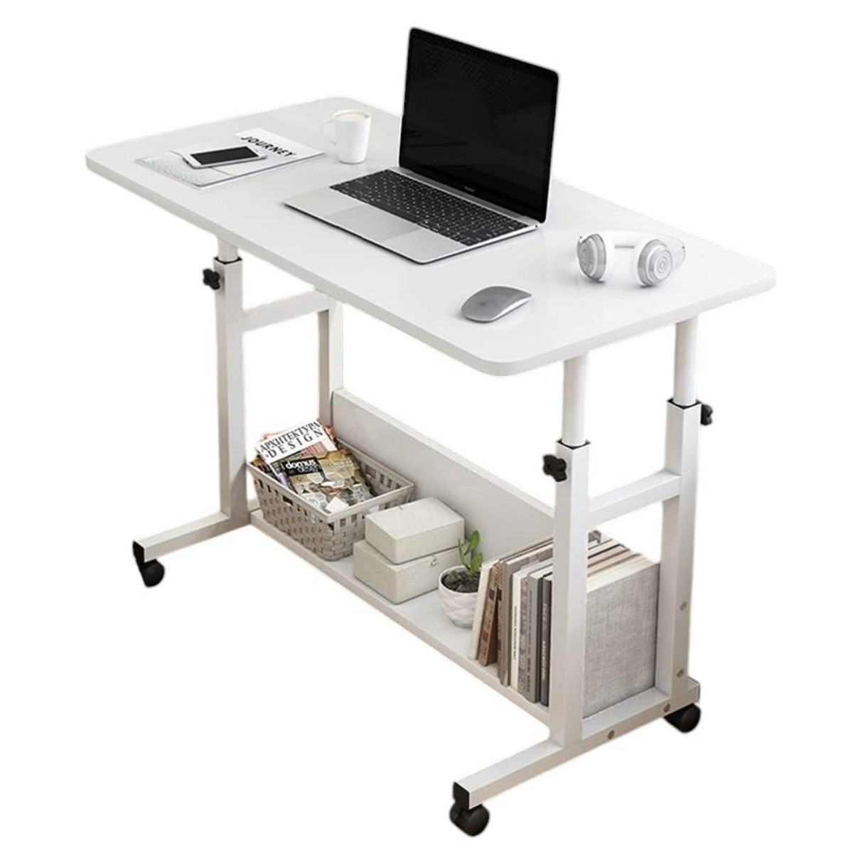 Стол компьютерный на колесиках с регулировкой высоты Laptop Table 80 х 40 х 69-90 см (M50261M-W)