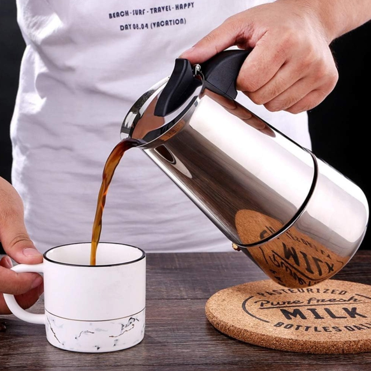 Гейзерна кавоварка Modern Espresso 450 мл на 9 чашок для газової плити, індукційної та електроплити