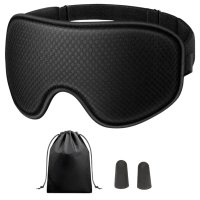 Маска для сна и отдыха с дышащим эффектом 3D Sleep Eye + Беруши в комплекте Черная