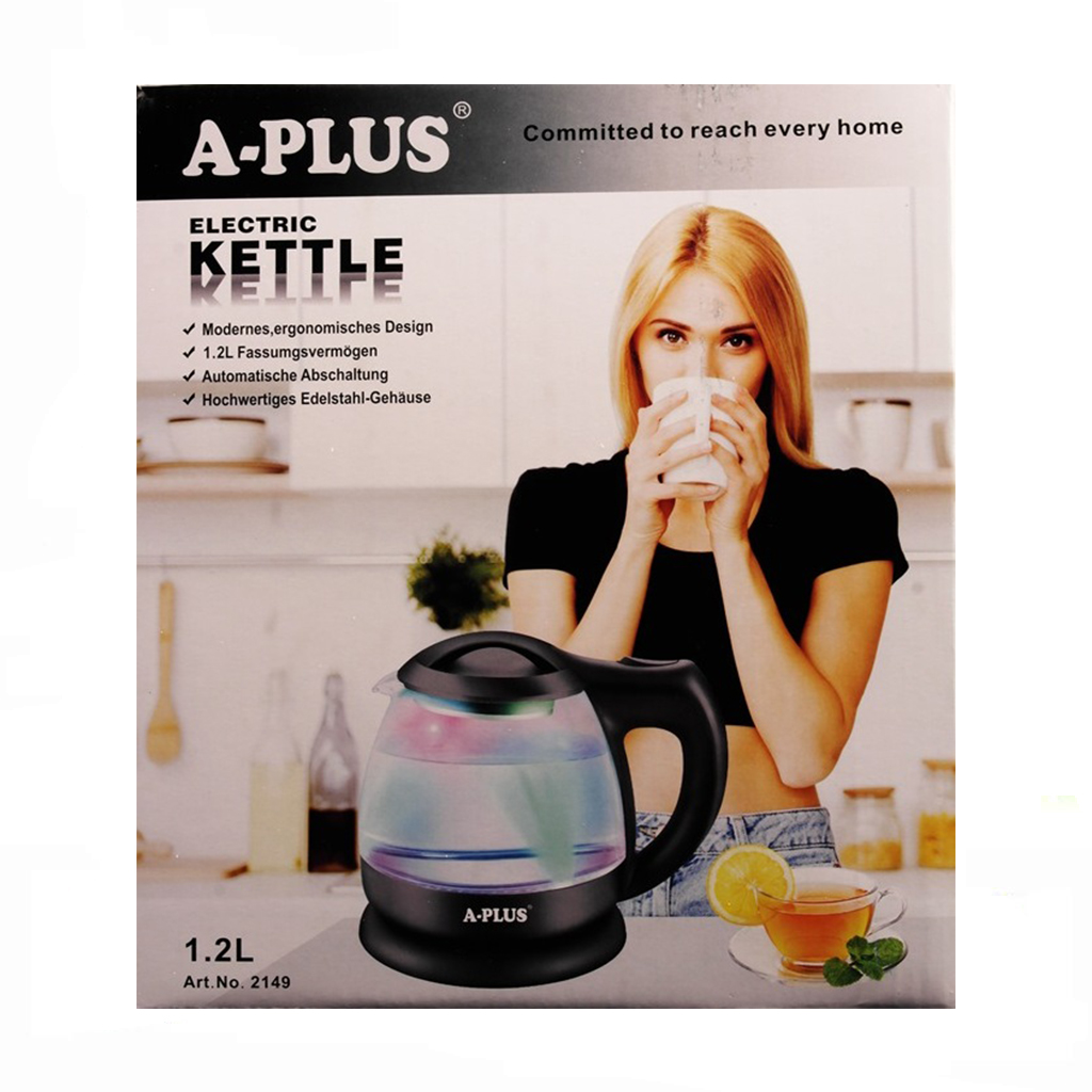 Электрочайник стекло A-PLUS 1.2 л (2149)