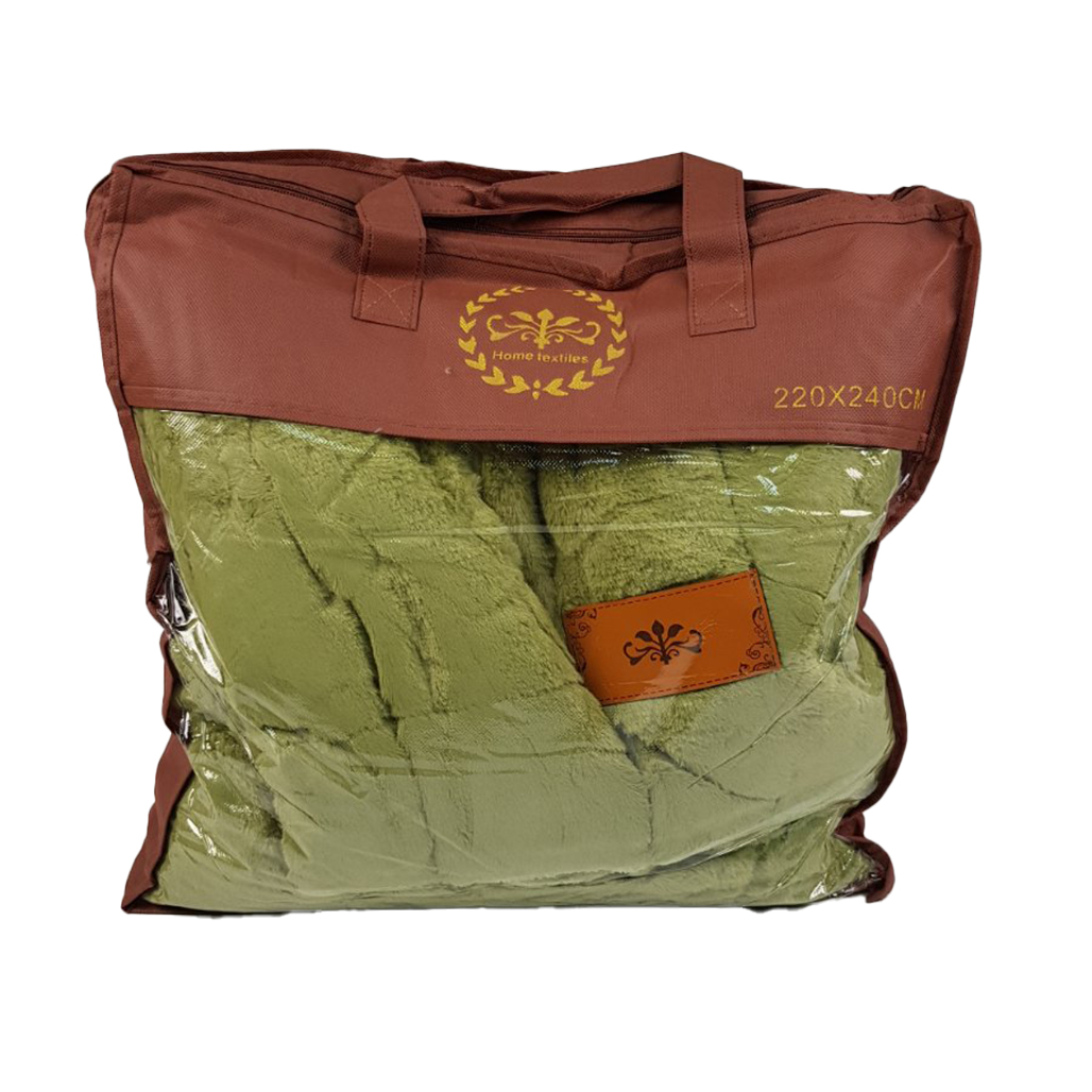 Плед покрывало шиншилла HOME TEXTILES микрофибра 220 х 240 (34648) Оливковый