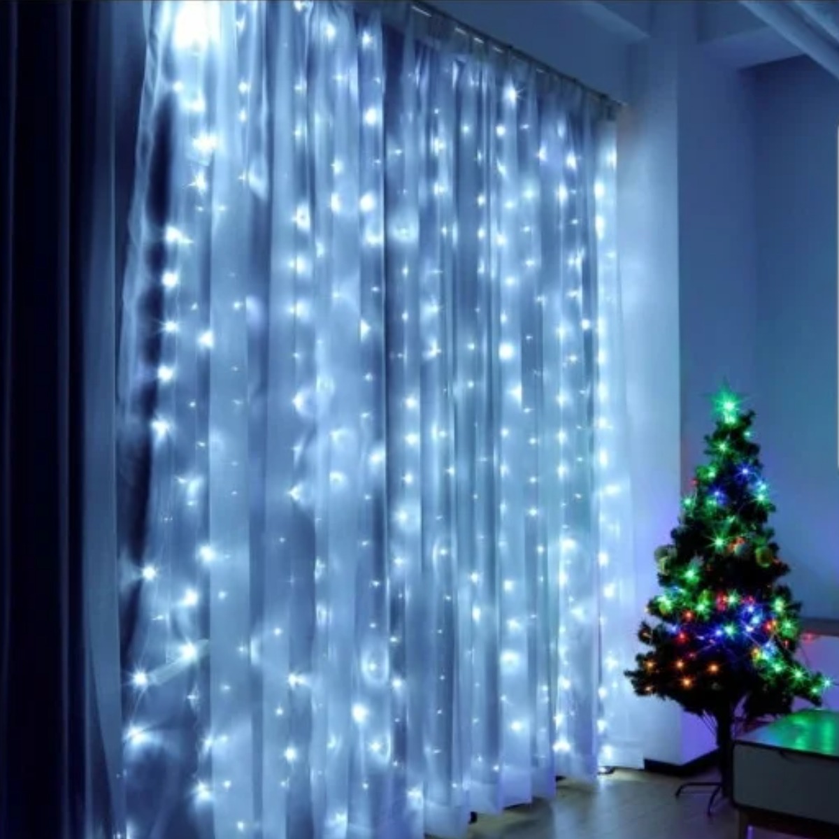 Гірлянда штора на вікно Xmas "Водоспад" 3х2 м (RD7154) Холодний білий