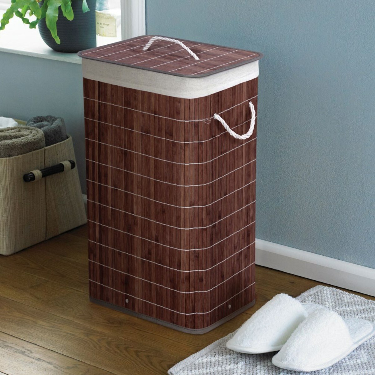 Бамбуковая корзина для белья Bamboo Laundry с крышкой 40 х 30 х 60 см (R35874)