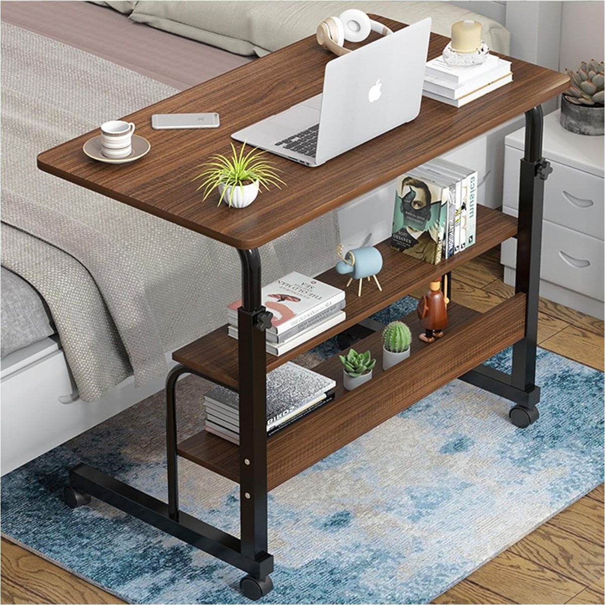 Стол компьютерный на колесиках с регулировкой высоты Laptop Table 80 х 40 х 69-90 см (M50259M-BR)