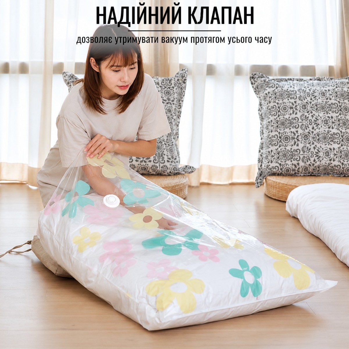 Вакуумный пакет для одежды с насосом VACUUM STORAGE BAGS 9 предметов (R26107)