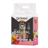 Соевый наполнитель для кошачего туалета Ultrakat Tofu с ароматом цветов 3 мм 6 л 2.5 кг